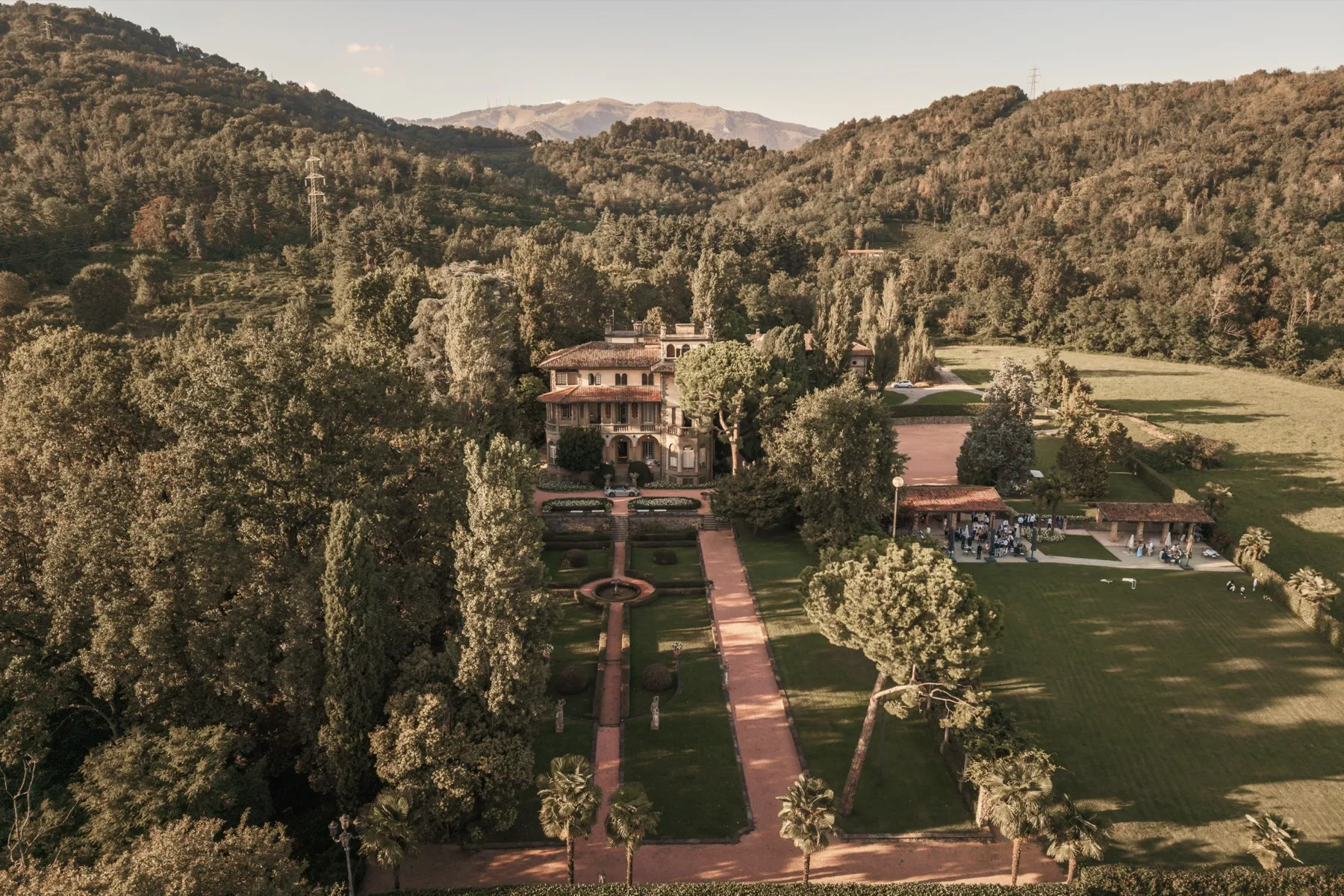 Veduta aerea della tenuta